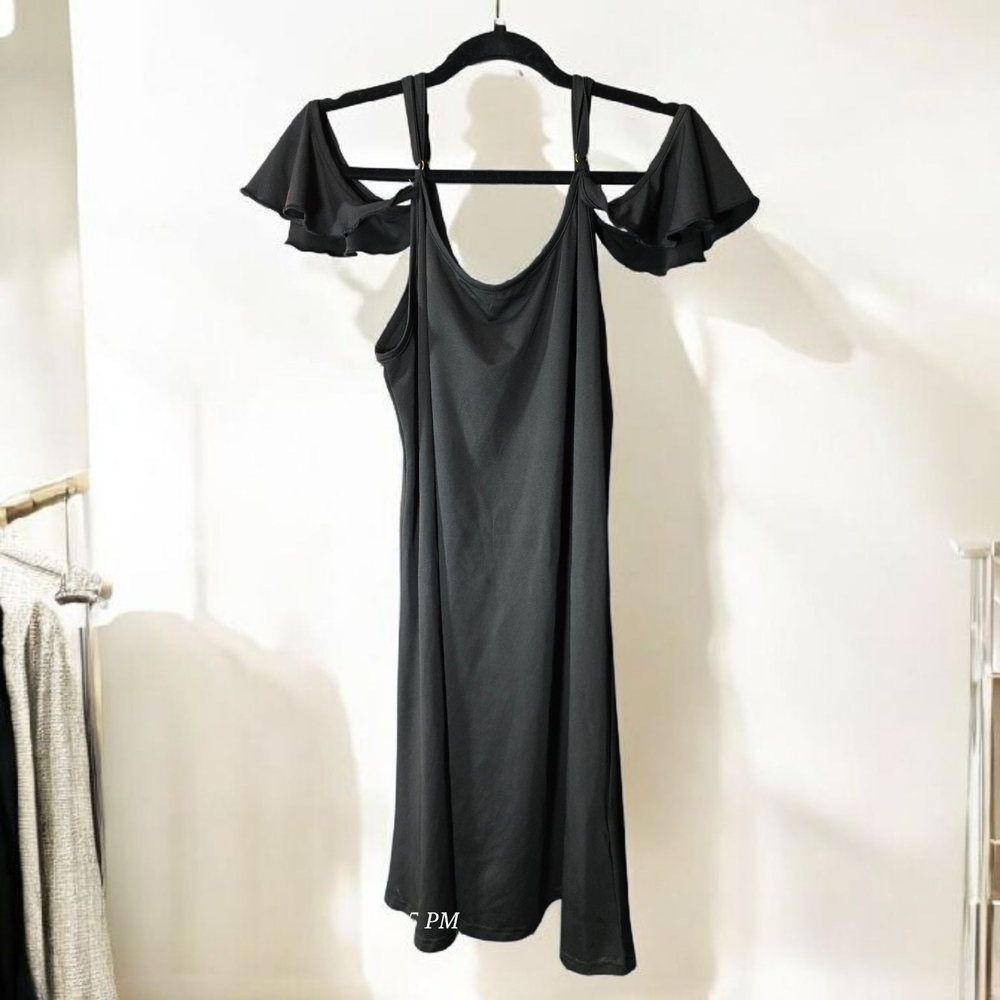 Chic Black Cold-Shoulder Mini Dress